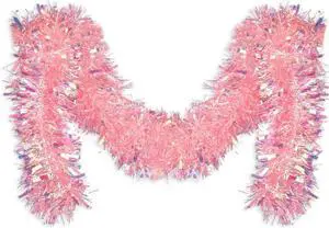 Pink Tinsel Garland for Christmas Tree Decorations Wedding Birthday Party Supplies 17 Feet Pink Tinsel Garland for Christmas Tree Decorations Wedding Birthday Party Supplies 17 Feet