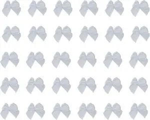 50 Pcs Mini Satin Ribbon Bow 0.9 Inch Small Soft Cute Elegant (White) 50 Pcs Mini Satin Ribbon Bow 0.9 Inch Small Soft Cute Elegant (White)