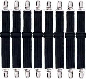 Korlon 8 Pack Sheet Straps, Adjustable Elastic Fitted Sheet Holder Clips Korlon 8 Pack Sheet Straps, Adjustable Elastic Fitted Sheet Holder Clips