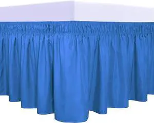 PureFit Wrap Around Ruffled Bed Skirt, Blue, Queen/King - 14" Drop PureFit Wrap Around Ruffled Bed Skirt, Blue, Queen/King - 14" Drop