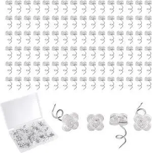 100pcs Bed Skirt Pins, 0.43 Inch Twist Pins with Clear Heads Upholstery Tacks Headliner Pin for Slipcovers and Bedskirts Holders (Four-Leaf Clover) 100pcs Bed Skirt Pins, 0.43 Inch Twist Pins with Clear Heads Upholstery Tacks Headliner Pin for Slipcovers and Bedskirts Holders (Four-Leaf Clover)