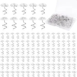 100pcs Bed Skirt Pins, Strong Hold Upholstery Tacks Headliner Pins Flower and Mushroom Clear Heads Spiral Push Pin Twist Pins for Fixing Slipcovers Bedskirts Furniture Drapery Quilt Fabrics in Place 100pcs Bed Skirt Pins, Strong Hold Upholstery Tacks Headliner Pins Flower and Mushroom Clear Heads Spiral Push Pin Twist Pins for Fixing Slipcovers Bedskirts Furniture Drapery Quilt Fabrics in Place