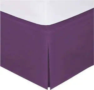Linen Plus Twin Size Luxury Tailored Bed Skirt 14" Drop Pleated Styling Dust Ruffled Solid Dark Purple New Linen Plus Twin Size Luxury Tailored Bed Skirt 14" Drop Pleated Styling Dust Ruffled Solid Dark Purple New