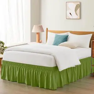 Entisn Sage Green Wrap Around Bed Skirt, Twin Twin XL 18-Inch Brushed Drop Entisn Sage Green Wrap Around Bed Skirt, Twin Twin XL 18-Inch Brushed Drop