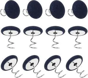 Mini Skater Small Linen Fabric Covered Button Upholstery Twist Pins Classy Bed Skirt Pins for Slipcovers Headliners Fixed, Pack of 12 (Navy Blue) Mini Skater Small Linen Fabric Covered Button Upholstery Twist Pins Classy Bed Skirt Pins for Slipcovers Headliners Fixed, Pack of 12 (Navy Blue)