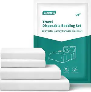 Disposable Bed Sheets for Hotel, King Size Travel Disposable Bedding Set,Disposable Duvet/Comforter Cover,Safe and Portable for Travel,Contains 1bed Sheet 1quilt Cover and 2pillowcases Disposable Bed Sheets for Hotel, King Size Travel Disposable Bedding Set,Disposable Duvet/Comforter Cover,Safe and Portable for Travel,Contains 1bed Sheet 1quilt Cover and 2pillowcases