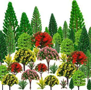 32Pcs Model Trees Mixed Miniature Plants Model Train Scenery for Handcrafts 32Pcs Model Trees Mixed Miniature Plants Model Train Scenery for Handcrafts