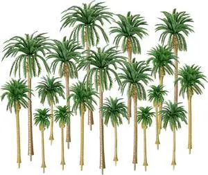 Palm Tree Model Trees, 18PCS Miniature Palm Trees Mixed 5 Size Fake Plastic Trees for Diorama, Model Train, Fairy Garden, Cake Decoration DIY Scenery Landscape Cake Decoration(3.1" - 6.3") Palm Tree Model Trees, 18PCS Miniature Palm Trees Mixed 5 Size Fake Plastic Trees for Diorama, Model Train, Fairy Garden, Cake Decoration DIY Scenery Landscape Cake Decoration(3.1" - 6.3")