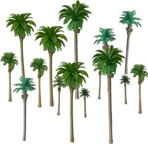 VICDUEKG 12Pcs Miniature Palm Trees 1.2-6.3 Inch Mixed Model Trees Diorama Supplies Natural Green Fake Mini Plastic Trees for DIY Train Scenery Architectural Layout Project VICDUEKG 12Pcs Miniature Palm Trees 1.2-6.3 Inch Mixed Model Trees Diorama Supplies Natural Green Fake Mini Plastic Trees for DIY Train Scenery Architectural Layout Project