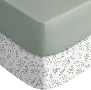 Yoofoss 2-Pack Baby Crib Sheets for Boys Girls 52x28 (Green+Leaf) Yoofoss 2-Pack Baby Crib Sheets for Boys Girls 52x28 (Green+Leaf)