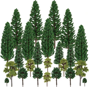 24pcs Fake Artificial Miniature Tree Model for Diorama Christmas Train DIY 24pcs Fake Artificial Miniature Tree Model for Diorama Christmas Train DIY