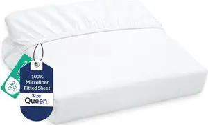 Royale Linens Fitted Sheet Queen - Ultra Soft 1800 Brushed Microfiber - Hotel Luxury Bottom Sheets - Wrinkle Free & Fade Resistant - Deep Pocket Fitted Sheet Only (Queen, White) Royale Linens Fitted Sheet Queen - Ultra Soft 1800 Brushed Microfiber - Hotel Luxury Bottom Sheets - Wrinkle Free & Fade Resistant - Deep Pocket Fitted Sheet Only (Queen, White)