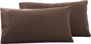 Microfiber Standard Bed Pillowcases 2 Pack, Super Soft Bed Pillow Covers Envelope Closure, Wrinkle, Fade and Stain Resistant, 20x26, Coffee Microfiber Standard Bed Pillowcases 2 Pack, Super Soft Bed Pillow Covers Envelope Closure, Wrinkle, Fade and Stain Resistant, 20x26, Coffee