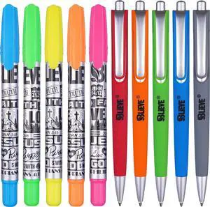 BLIEVE - Aesthetic Highlighters and Gel Pens With Soft Ink and Chisel Tip, Bible Highlighters and Pens No Bleed, Dry Fast Easy to Hold, for Bible Journaling Planner School Supplies (COLORFUL) BLIEVE - Aesthetic Highlighters and Gel Pens With Soft Ink and Chisel Tip, Bible Highlighters and Pens No Bleed, Dry Fast Easy to Hold, for Bible Journaling Planner School Supplies (COLORFUL)