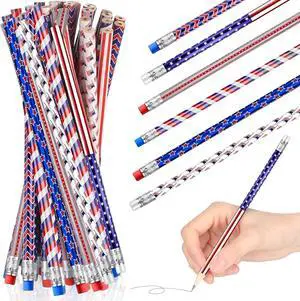 Gersoniel 36 Pieces American Flag Pencils Wooden Patriotic Pencils for 4th of July USA Independence Day 250th Anniversary Parades Party Favors Office Supplies Gersoniel 36 Pieces American Flag Pencils Wooden Patriotic Pencils for 4th of July USA Independence Day 250th Anniversary Parades Party Favors Office Supplies