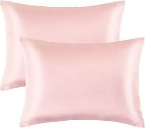 FLXXIE 2 Pack 13 x 18 Inch Satin Toddler Pillowcases, Pink FLXXIE 2 Pack 13 x 18 Inch Satin Toddler Pillowcases, Pink