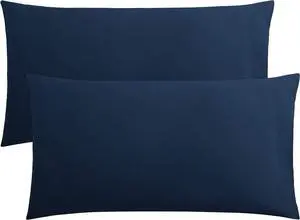 FLXXIE 2-Pack Microfiber King Pillow Cases, Envelope Closure, Navy FLXXIE 2-Pack Microfiber King Pillow Cases, Envelope Closure, Navy