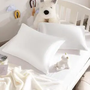 NTBAY Toddler Satin Pillowcases, Set of 2, 14 x 20, White NTBAY Toddler Satin Pillowcases, Set of 2, 14 x 20, White