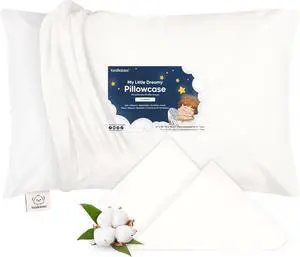 KeaBabies Toddler Pillowcase 13x18 Organic Cotton Cover (Soft White) KeaBabies Toddler Pillowcase 13x18 Organic Cotton Cover (Soft White)