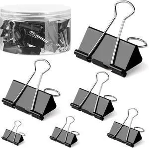 150 PCS Binder Clips Assorted Sizes, Extra Large Medium Small Mini and Micro, Metal Paper Binder Clip Black,Paper Clamps, 6 Sizes for Office, School and Home 150 PCS Binder Clips Assorted Sizes, Extra Large Medium Small Mini and Micro, Metal Paper Binder Clip Black,Paper Clamps, 6 Sizes for Office, School and Home