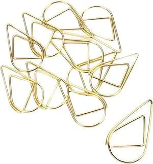 100 Pcs Small Golden Paperclips Stainless Steel Waterdrop Shaped Paperclips Bookmarks Paper Clips Clamps for Memo Paper Photo 15 * 25mm (Gold) 100 Pcs Small Golden Paperclips Stainless Steel Waterdrop Shaped Paperclips Bookmarks Paper Clips Clamps for Memo Paper Photo 15 * 25mm (Gold)