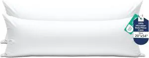ROYALE LINENS Body Pillow Cover - Double Brushed 1800 Microfiber - 20"x54" with Hidden Zipper Closure - Wrinkle & Fade Resistant - Super Soft Body Pillowcase 2 Pack (White, Pack of 2) ROYALE LINENS Body Pillow Cover - Double Brushed 1800 Microfiber - 20"x54" with Hidden Zipper Closure - Wrinkle & Fade Resistant - Super Soft Body Pillowcase 2 Pack (White, Pack of 2)