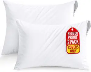 Set of 2 Pillow Protectors with Zipper Toddler Size, Pillow Covers Set of 2 Pillow Protectors with Zipper Toddler Size, Pillow Covers