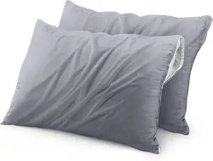 Set of 2 Pillow Protectors with Zipper 20 x 20 Inches, Throw Pillow Covers Set of 2 Pillow Protectors with Zipper 20 x 20 Inches, Throw Pillow Covers