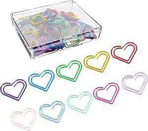 100 Pcs Cute Paper Clips Colorful Rustproof Metal Small Paperclips Double-Layer Heart Shaped Paper Clips for Cute Office Supplies Document Organizer Home Decor Wedding Decorations DIY Crafts 100 Pcs Cute Paper Clips Colorful Rustproof Metal Small Paperclips Double-Layer Heart Shaped Paper Clips for Cute Office Supplies Document Organizer Home Decor Wedding Decorations DIY Crafts