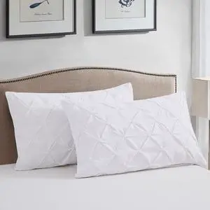 Vaulia Standard Pillow Shams 20 x 26 Set of 2, White Vaulia Standard Pillow Shams 20 x 26 Set of 2, White