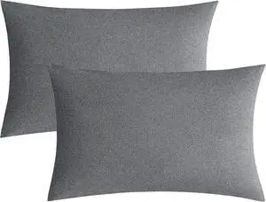JELLYMONI 100% Washed Cotton Pillowcases, Standard, Envelope Closure 2-Pack JELLYMONI 100% Washed Cotton Pillowcases, Standard, Envelope Closure 2-Pack