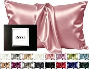 INSSL Silk Pillowcase for Women, Mulberry Silk Pillowcase for Hair and Skin and Stay Comfortable and Breathable During Sleep (Standard, Coral) INSSL Silk Pillowcase for Women, Mulberry Silk Pillowcase for Hair and Skin and Stay Comfortable and Breathable During Sleep (Standard, Coral)