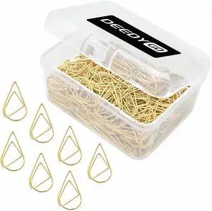 DEEDYGO 250 PCS Gold Paper Clips, Teardrop Paperclips, 1 Inch DEEDYGO 250 PCS Gold Paper Clips, Teardrop Paperclips, 1 Inch