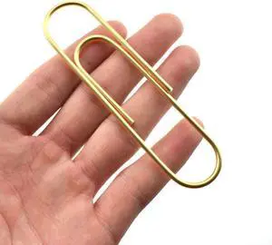 HAHIYO Paperclips 4 inch (100mm) Extra Large Paper Clips Sturdy Bright Gold Vinyl Coated Prevent Scratching Tearing The Pages for Bookmark Organize Home Office School 14 Pack HAHIYO Paperclips 4 inch (100mm) Extra Large Paper Clips Sturdy Bright Gold Vinyl Coated Prevent Scratching Tearing The Pages for Bookmark Organize Home Office School 14 Pack