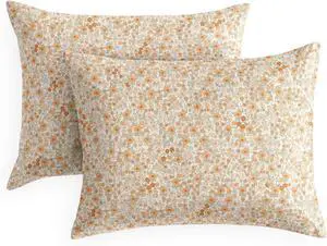 Wake In Cloud - Floral Pillow Cases, Cute Vintage Flower Shabby Chic Coquette Cottagecore Aesthetic, Set of 2 Soft Pillowcases Pillow Shams Covers, Cream Orange, Standard Size 20x26 Inches Wake In Cloud - Floral Pillow Cases, Cute Vintage Flower Shabby Chic Coquette Cottagecore Aesthetic, Set of 2 Soft Pillowcases Pillow Shams Covers, Cream Orange, Standard Size 20x26 Inches