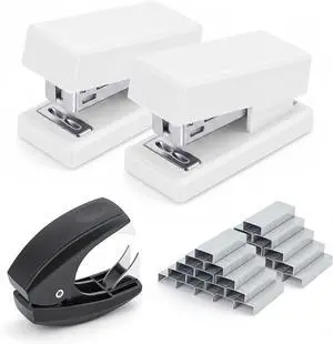 Mini Stapler with 2000 Staples, 30 Sheet Capacity, Jam-Free, White Mini Stapler with 2000 Staples, 30 Sheet Capacity, Jam-Free, White