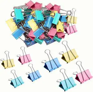 60pcs Colored Binder Clips Paper Clamps Assorted Size Small, Medium, Large Binder Paper Clips 60pcs Colored Binder Clips Paper Clamps Assorted Size Small, Medium, Large Binder Paper Clips