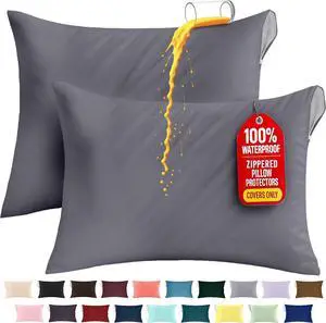 Set of 2 Pillow Protectors with Zipper Queen Size, Pillow Covers Set of 2 Pillow Protectors with Zipper Queen Size, Pillow Covers