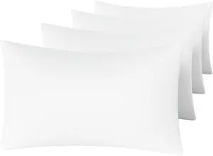 MINIPANDA White Pillow Cases Set of 4 Queen Size, Envelope Design MINIPANDA White Pillow Cases Set of 4 Queen Size, Envelope Design