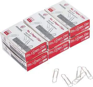 PAPERPAL Paperclips for Office School & Personal Use, #1 Nonskid Paper Clip (1-2/7"), 600 Medium Paper Clips (6 Boxes of 100 Each), Silver PAPERPAL Paperclips for Office School & Personal Use, #1 Nonskid Paper Clip (1-2/7"), 600 Medium Paper Clips (6 Boxes of 100 Each), Silver
