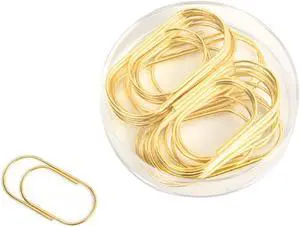 Gold Jumbo Big Paper Clips, 20pcs Oversized Gold Paperclips 50mm/2 inch Non Skid Smooth Finish Steel Wire Office Supply Accessories Gold Jumbo Big Paper Clips, 20pcs Oversized Gold Paperclips 50mm/2 inch Non Skid Smooth Finish Steel Wire Office Supply Accessories