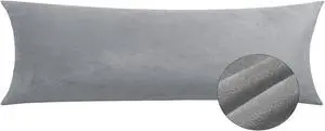 TELUS Velvet Body Pillow Cover with Zipper, Super Soft and Cozy Luxury Fuzzy Flannel Pillow Cases Cover 20x54 Inches, Luxury Long Body Pillow Pillowcase, Light Grey TELUS Velvet Body Pillow Cover with Zipper, Super Soft and Cozy Luxury Fuzzy Flannel Pillow Cases Cover 20x54 Inches, Luxury Long Body Pillow Pillowcase, Light Grey