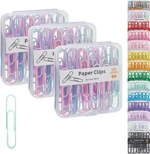 NEEWAY Colorful Large Paper Clips, 2 Inch Jumbo Paper Clips, 150 Count, 3 Pack of 50 (Light Multicolor) NEEWAY Colorful Large Paper Clips, 2 Inch Jumbo Paper Clips, 150 Count, 3 Pack of 50 (Light Multicolor)