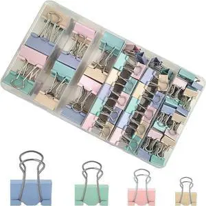 Assorted Sizes Binder Clips Paper Clamps 106 Pcs Large,Medium,Small,X Small,Colored Paper Clips Office Supplies Assorted Sizes Binder Clips Paper Clamps 106 Pcs Large,Medium,Small,X Small,Colored Paper Clips Office Supplies