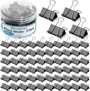 150 Pack Small Binder Clips 0.75 Inch with Container, Paper Clips Clamps, Black Office Clips, Mini Binder Clips, Clips for Paperwork, for Office and Home Supplies School 150 Pack Small Binder Clips 0.75 Inch with Container, Paper Clips Clamps, Black Office Clips, Mini Binder Clips, Clips for Paperwork, for Office and Home Supplies School