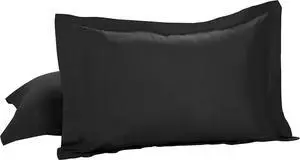 Todays Home Pillow Shams Soft Microfiber Tailored Classic Styling, Standard, Black (2 Pack) Todays Home Pillow Shams Soft Microfiber Tailored Classic Styling, Standard, Black (2 Pack)