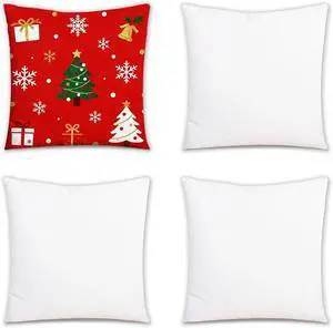 OKBA 4 PCS Christmas Decorations Sublimation Blanks Pillow Cases 16"x 16" Christmas Cushion Covers Glossy Satin Pillow Covers Heat Transfer DIY Custom Picture Holiday Pillow Covers OKBA 4 PCS Christmas Decorations Sublimation Blanks Pillow Cases 16"x 16" Christmas Cushion Covers Glossy Satin Pillow Covers Heat Transfer DIY Custom Picture Holiday Pillow Covers