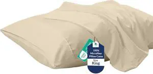 Royale Linens King Pillowcase Set of 2 - Bed Pillow Cover - 20" x 40" -Sand Pillowcases - 1800 Brushed Microfiber, Wrinkle & Fade Resistant - Soft & Cozy- King Size Pillow Case (Sand) Royale Linens King Pillowcase Set of 2 - Bed Pillow Cover - 20" x 40" -Sand Pillowcases - 1800 Brushed Microfiber, Wrinkle & Fade Resistant - Soft & Cozy- King Size Pillow Case (Sand)