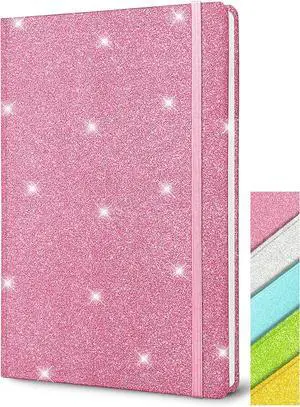 Glitter Pink Notebook A5, Little Journal for Girls Gifts Note Pads 160 Page Glitter Pink Notebook A5, Little Journal for Girls Gifts Note Pads 160 Page