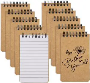 BESARME 10 Pack Small Spiral Notepads, 3x5 Kraft Lined Pocket Notebook BESARME 10 Pack Small Spiral Notepads, 3x5 Kraft Lined Pocket Notebook